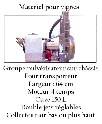 Groupe pulvérisateur sur châssis
