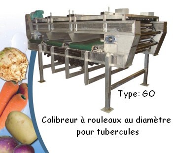 Calibreur à rouleaux au diamètre pour tubercules