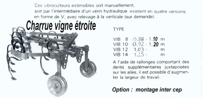 Charrue vigne étroite