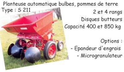 Planteuse automatique bulbes, pommes de terre ...