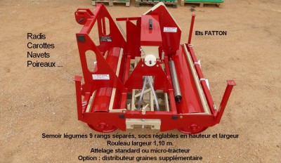 Semoir légumier 9 rangs séparés