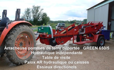 Arracheuse pommes de terre déportée