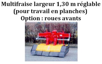 Multifraise largeur 1,30 m réglable