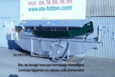 Bac de lavage inox par trempage monoligne