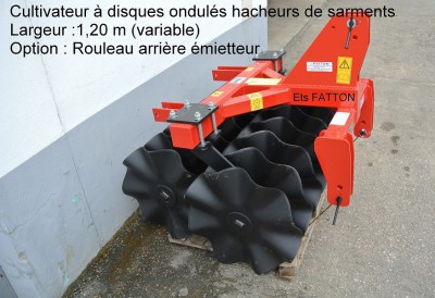 Cultivateur à disques ondulés vignes
