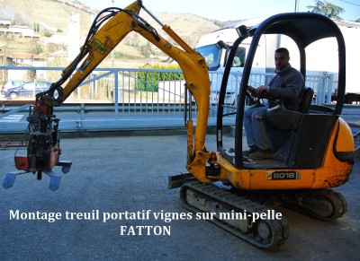 Montage treuil portatif vignes