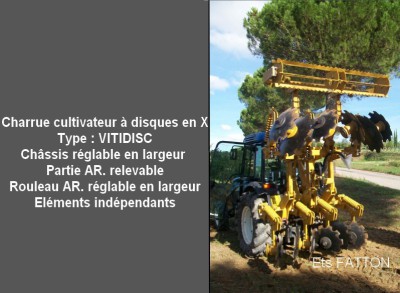 Charrue à disques en X cultivateur 