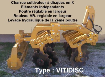 Charrue cultivateur à disques en X