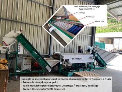 Matériel pour conditionnement pommes de terre, oignons, fruits