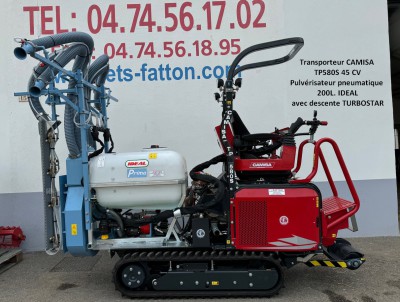 Transporteur CAMISA TP580S 45CV avec pulvérisateur pneumatique