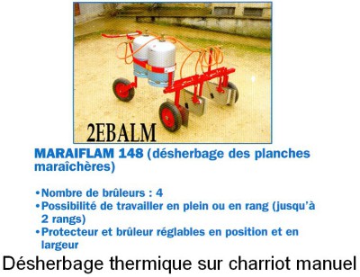 Désherbeur thermique sur chariot manuel