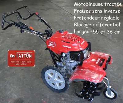 Motobineuse HONDA tractée 