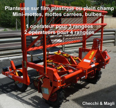 Planteuse à légumes sur film plastique ou plein champ Checchi & Magli