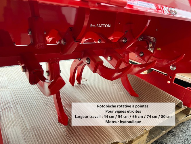 Rotobêche rotative à pointes vignes étroites