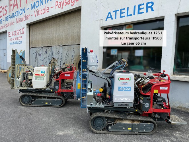 Pulvérisateurs hydrauliques 125 L. montés sur chenillards