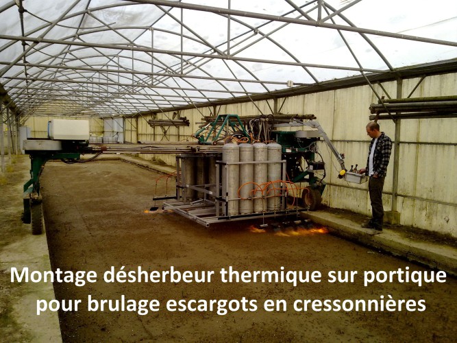 Montage désherbeur thermique sur portique
