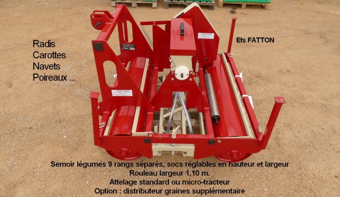 Semoir légumier 9 rangs séparés