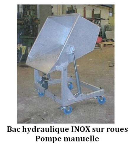 Bac hydraulique INOX sur roues